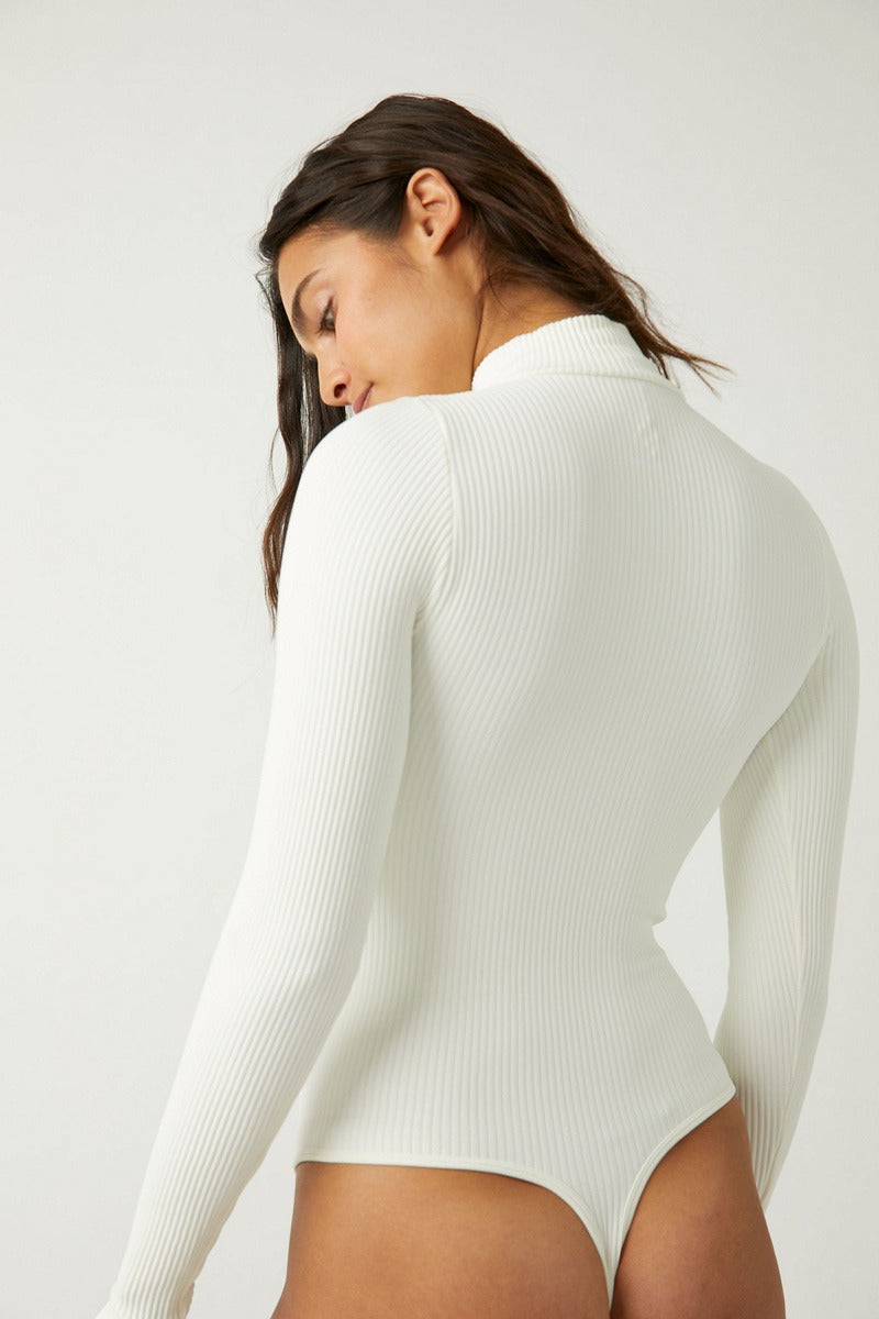 Free People - XYZ Recycled Turtleneck Bodysuit in Ivory