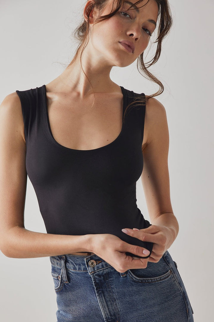 Free People - Clean Lines Muscle Cami in Black