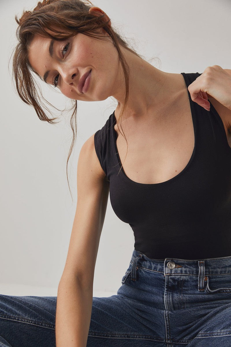 Free People - Clean Lines Muscle Cami in Black