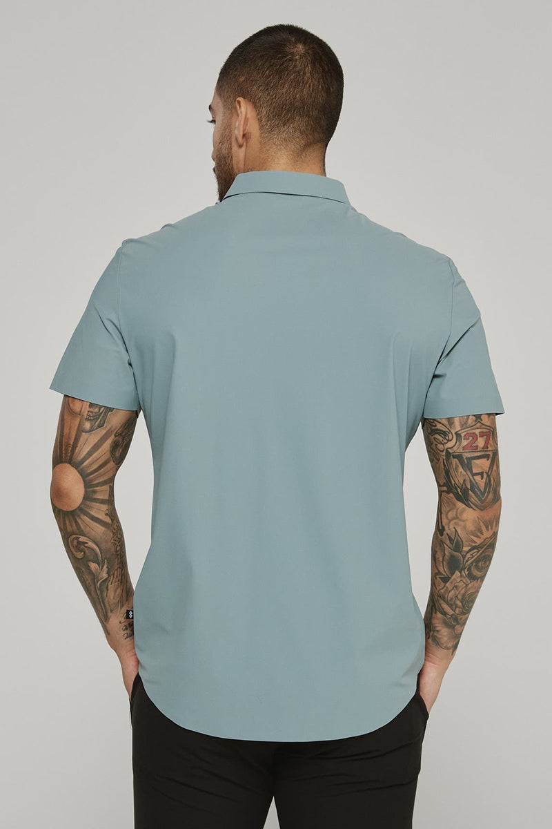 7DIAMONDS - American Me Short Sleeve Shirt in Seafoam