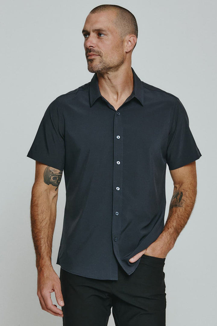 7DIAMONDS - Siena Short Sleeve Shirt in Charcoal