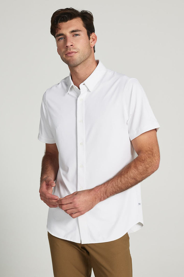 7DIAMONDS - Owen Short Sleeve Shirt in White