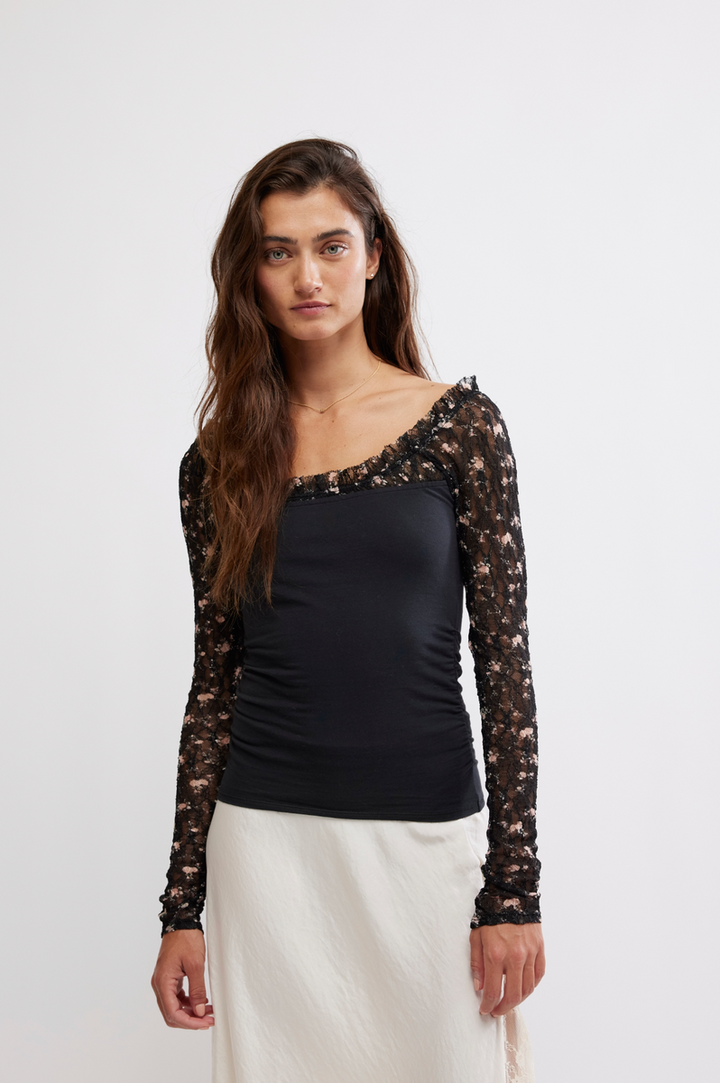 Free People - Josie Long Sleeve in Black Combo