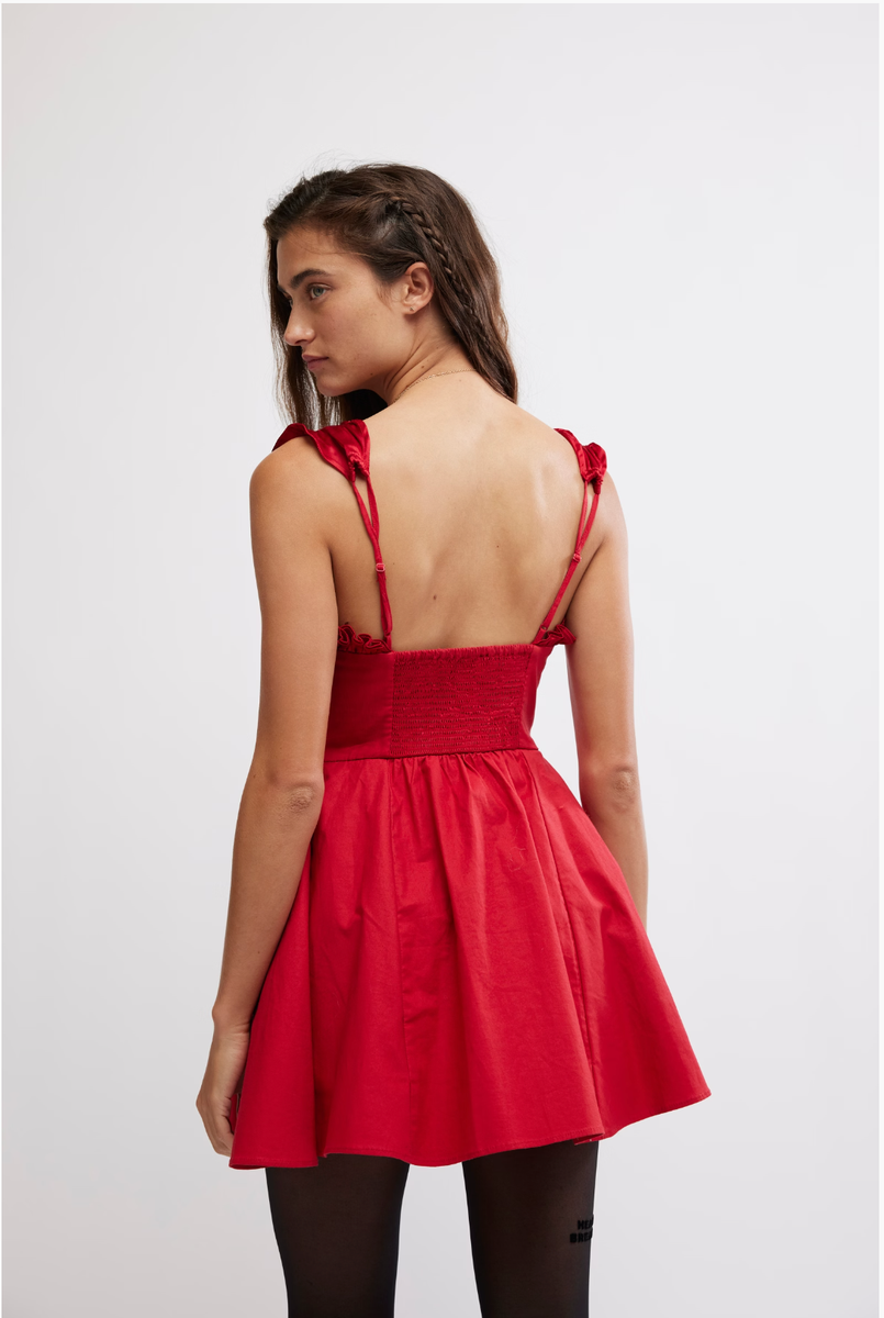 Free People - Midnight Magic Mini Dress in Red Dahlia Combo