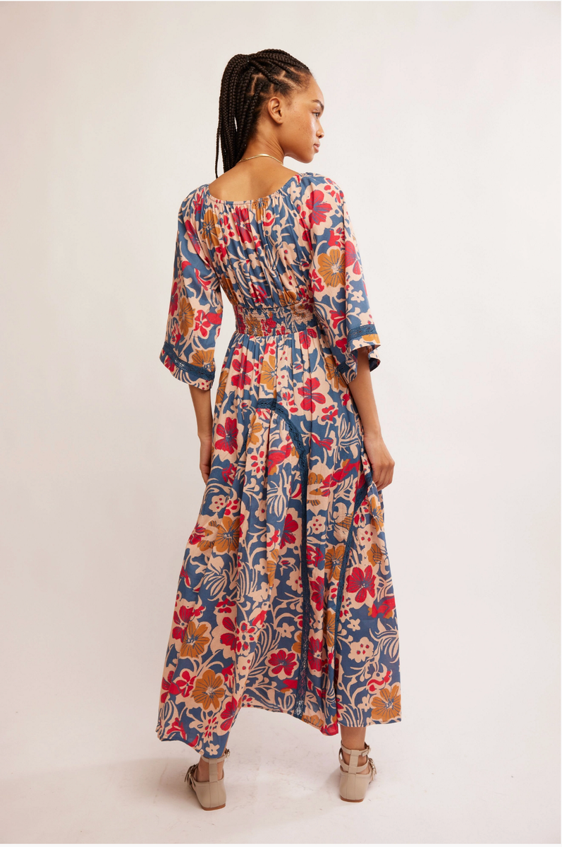 Free People - Printed Dixie Maxi in Vintage Indigo Maxi