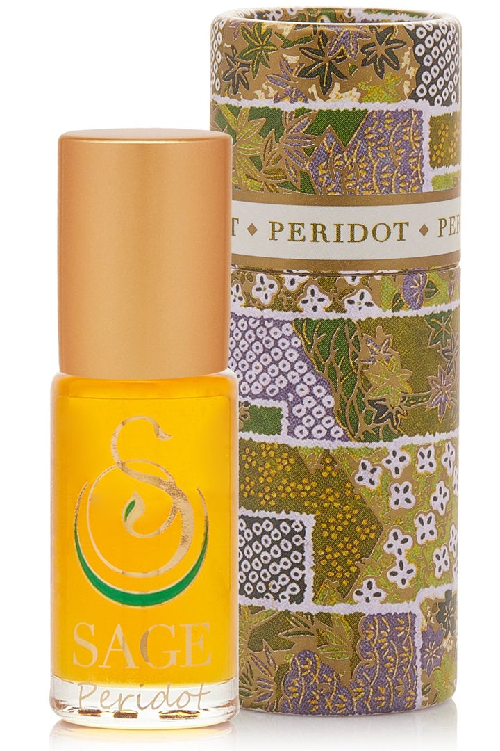 Sage - Peridot Gemstone Perfume Oil Concentrate Roll-On - 1/8oz