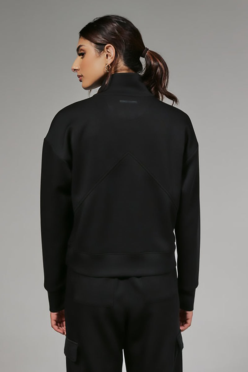 7DIAMONDS - REV™ Crop Quarter-Zip Pullover in Onyx