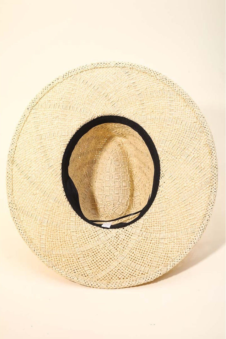 Anarchy Street - Buckle Band Woven Sun Hat in Ivory