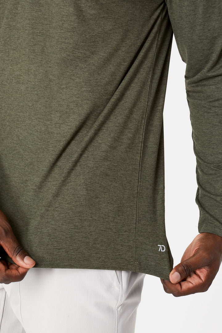 7DIAMONDS - Core™ Long Sleeve Henley in Olive