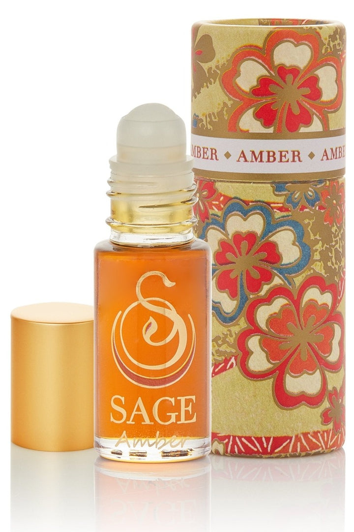 Sage - Amber Gemstone Perfume Oil Concentrate Roll-On - 1/8oz