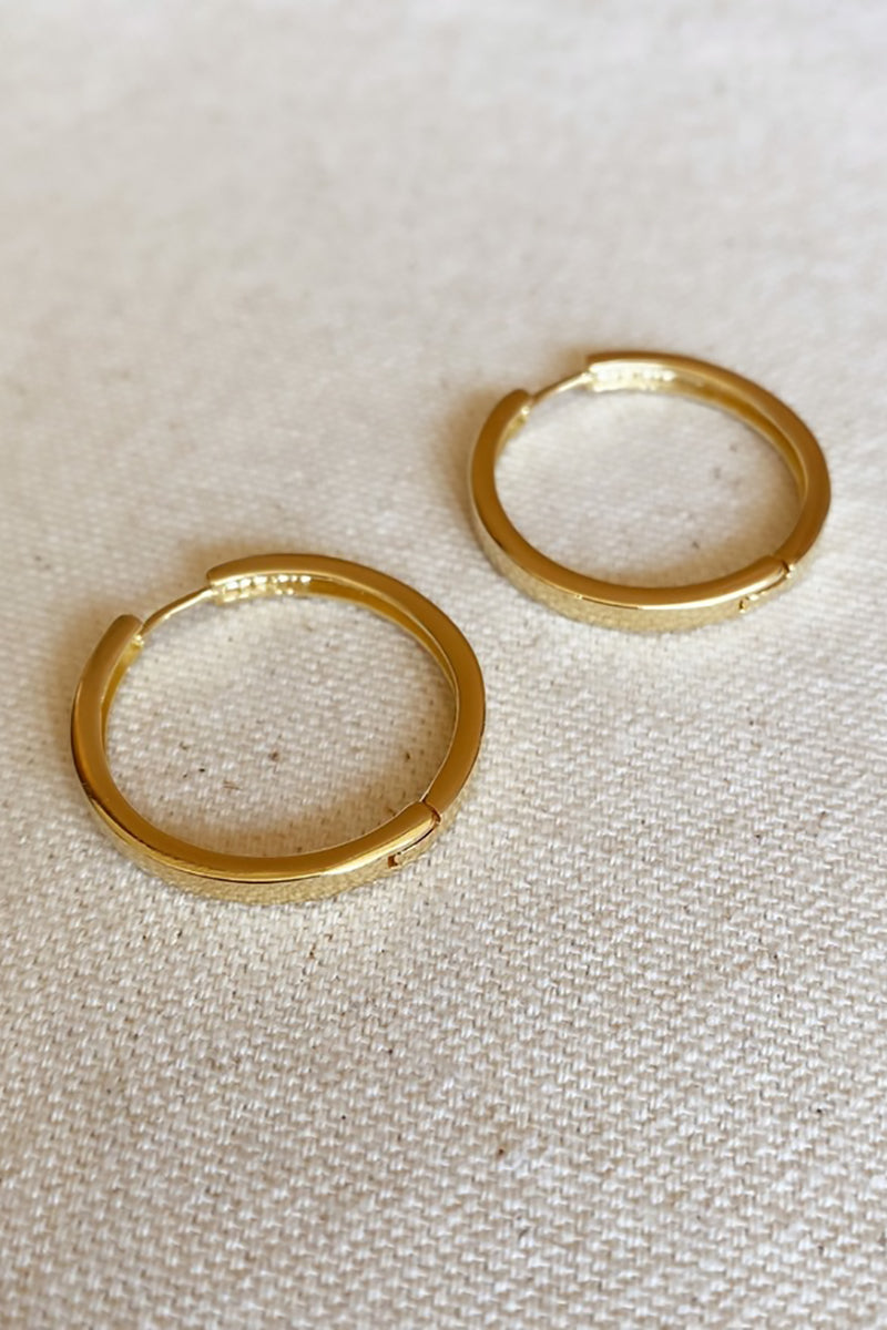 GoldFi - Flat Hoop Water-Resistant Earrings in Gold