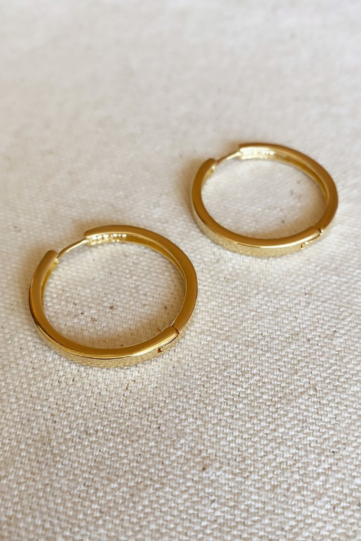 GoldFi - Flat Hoop Water-Resistant Earrings in Gold