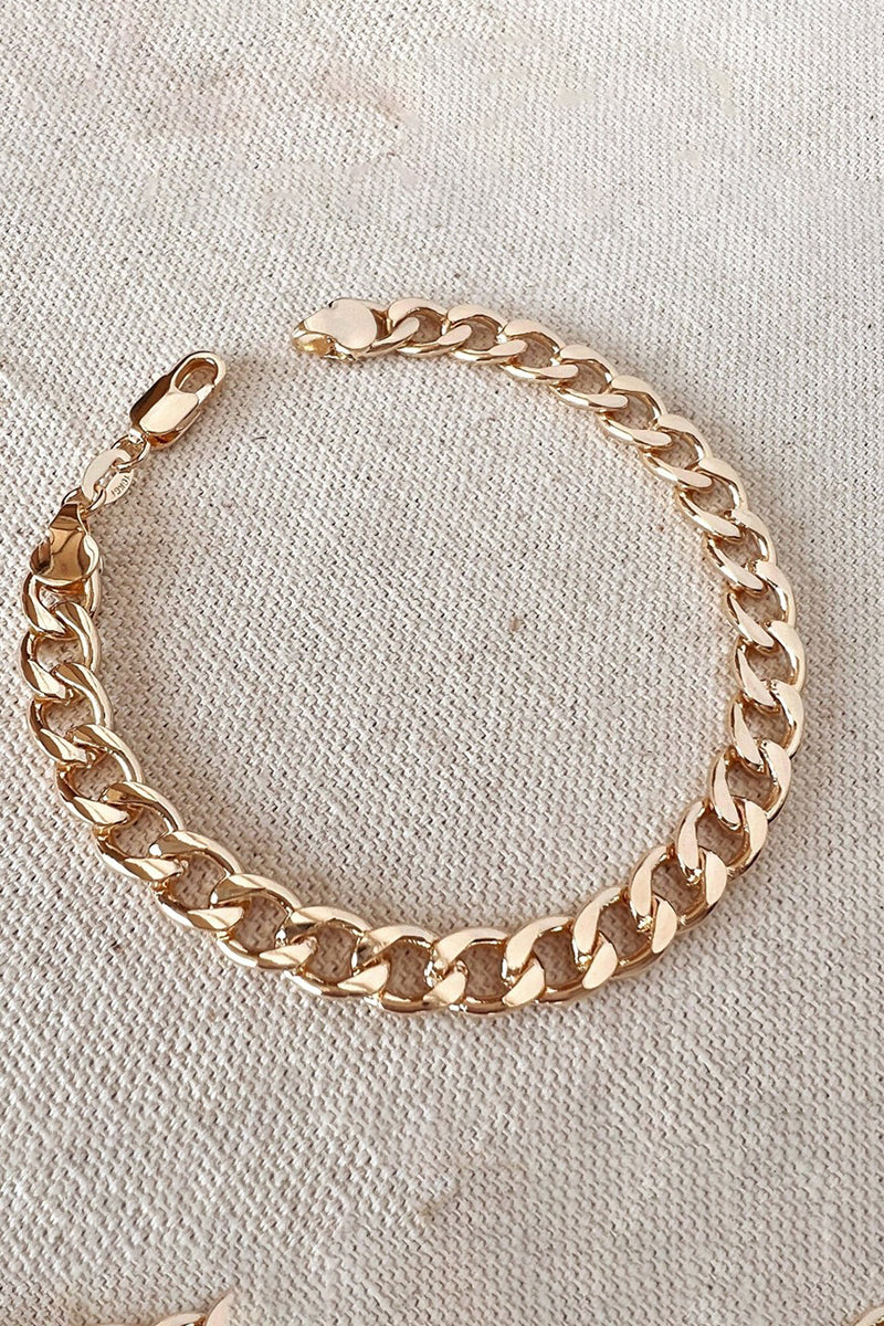 GoldFi - Unisex Chunky Cuban Bracelet in Gold - 9.25in