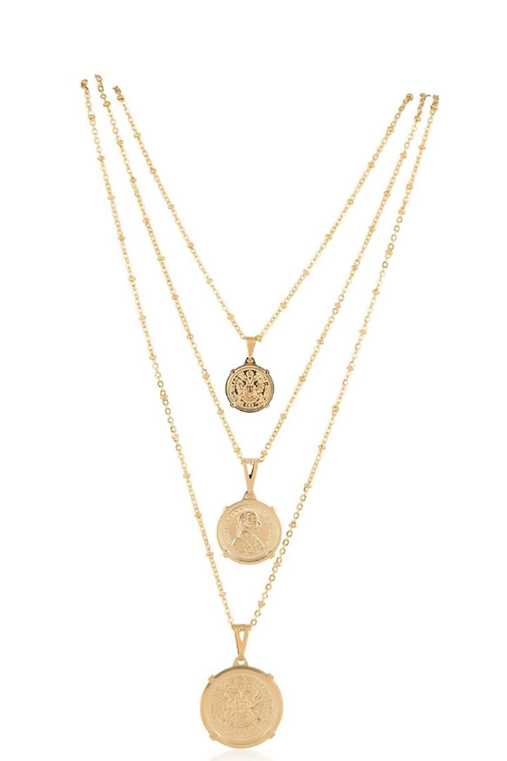 Sahira Jewelry - Emperor Coin Necklace in Gold - 18in