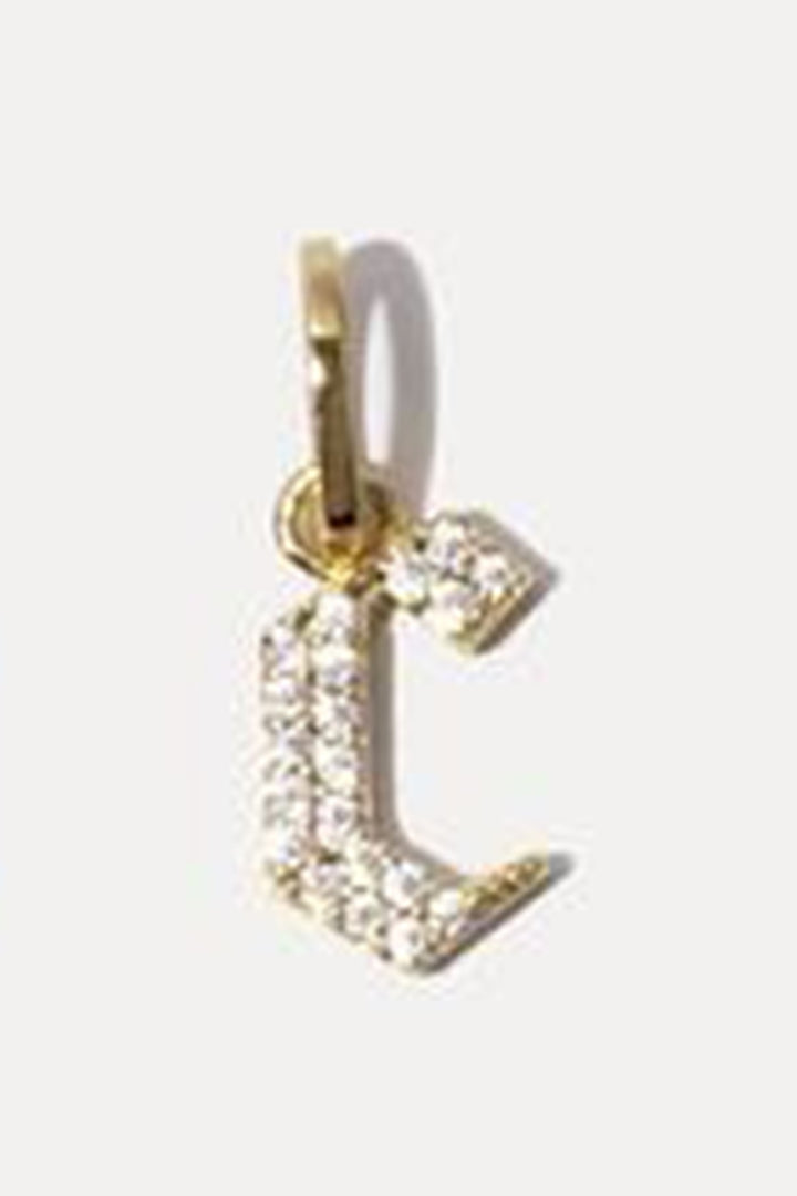 MIRANDA FRYE - Gothic Letters Charm in Gold - C