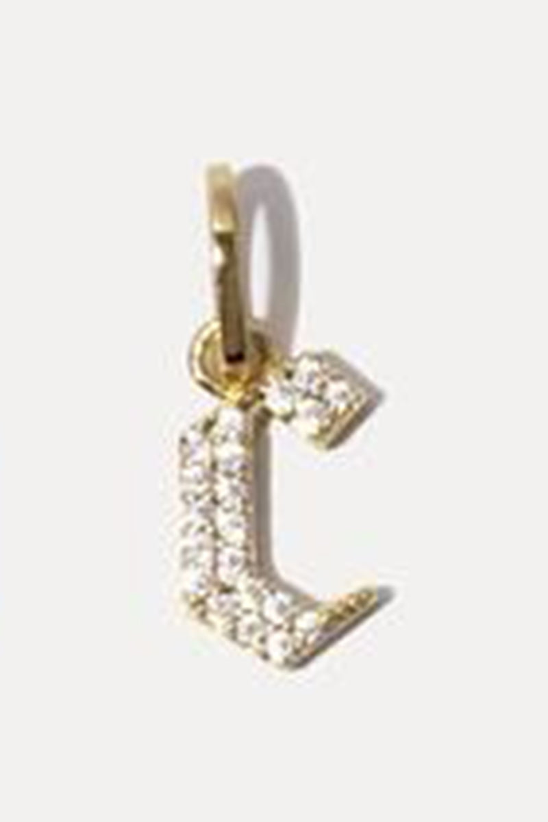 MIRANDA FRYE - Gothic Letters Charm in Gold - J