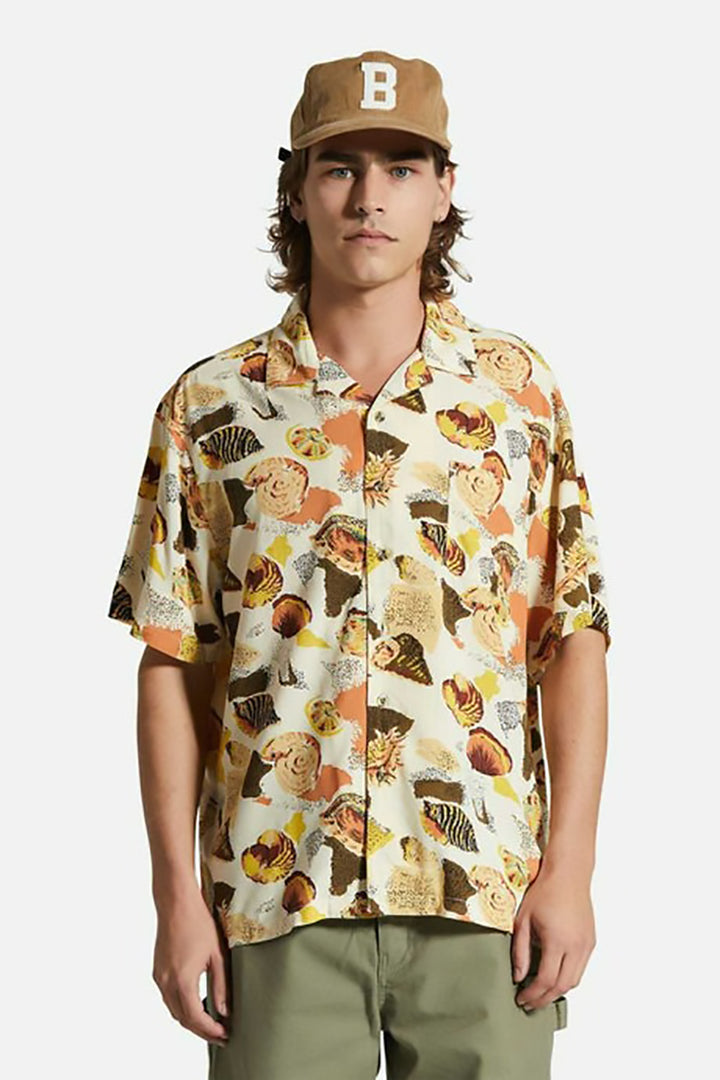 Brixton - Bunker Reserve Short Sleeve Camp Shirt in Multi Color Shell