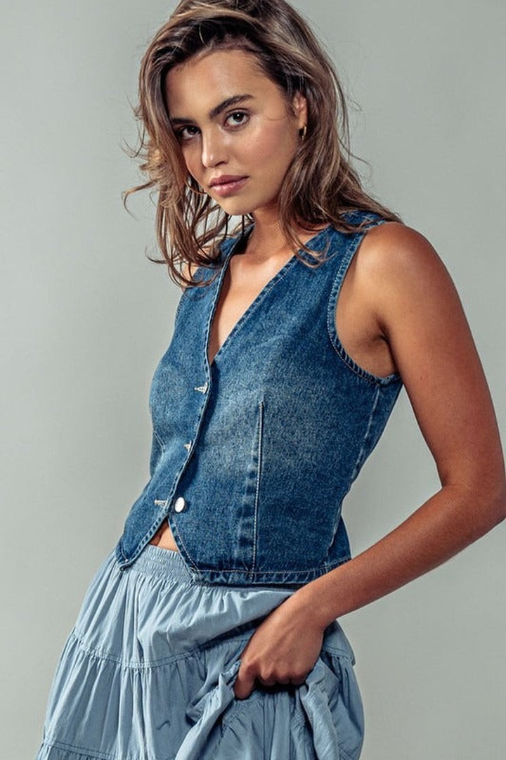 Urban Daizy - The Dependable Vest in Denim