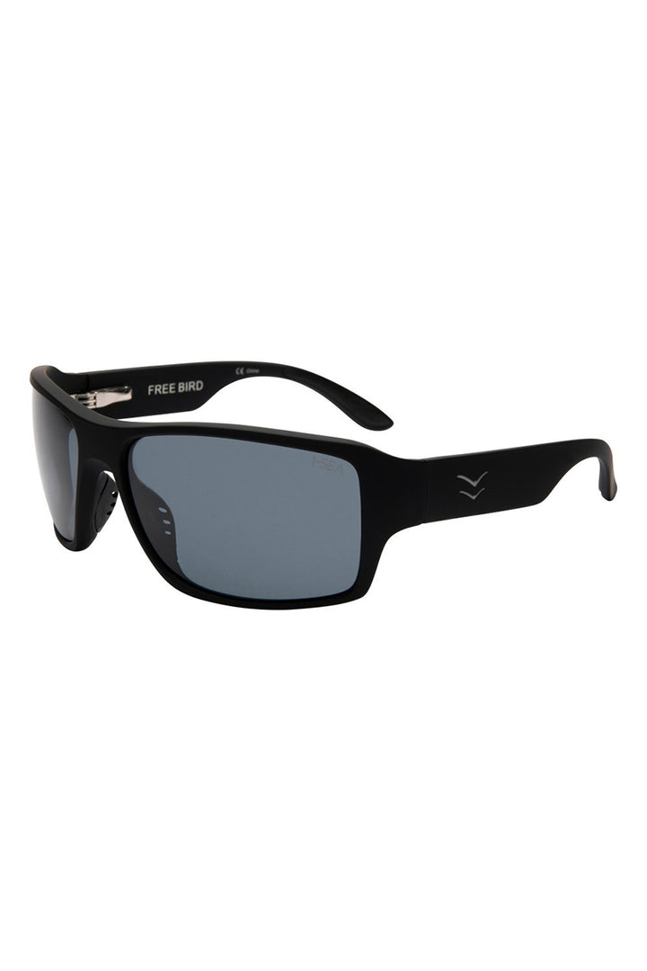 I-SEA - Free Bird with Black Rubber Soft Touch Frame and Smoke Polarized Lenses