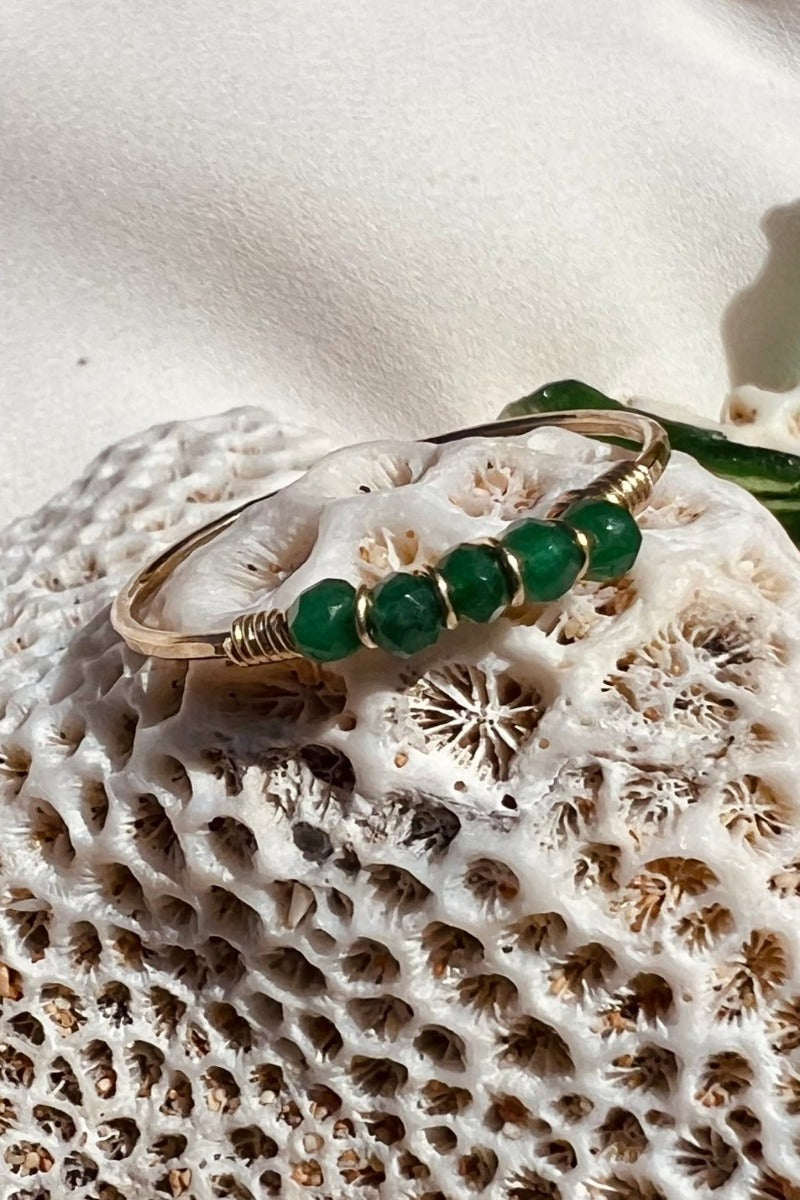 In Situ Jewelry - Ver De Mer Ring in Gold / Green Stone