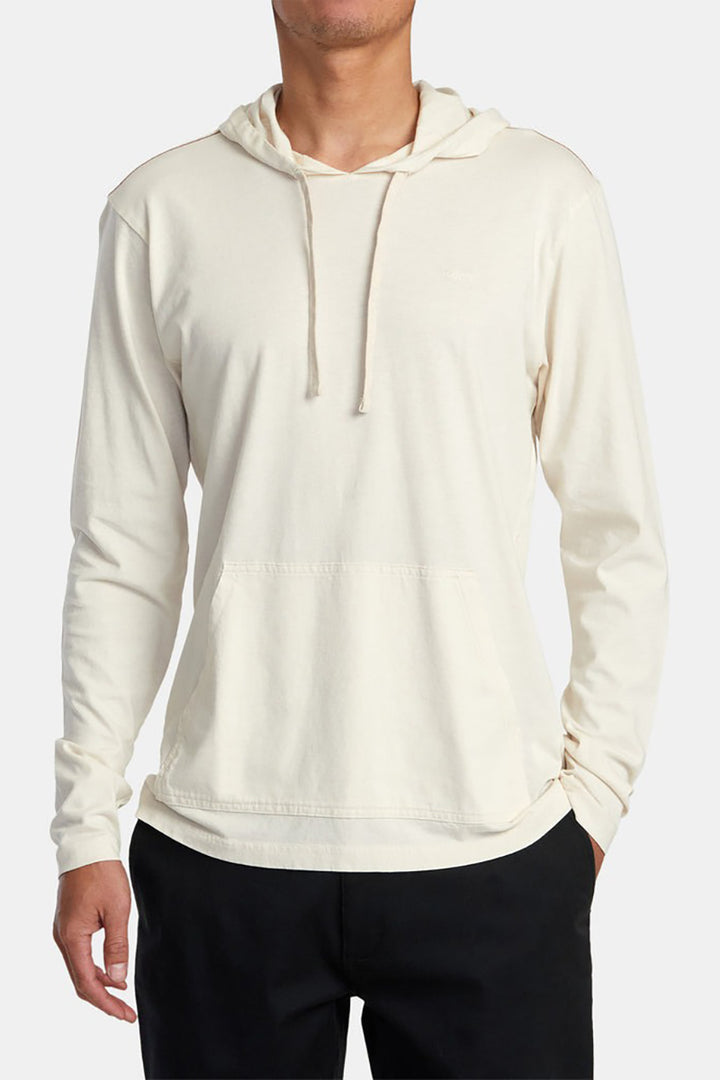 RVCA - PTC Pigment Hooded Long Sleeve Tee in Latte