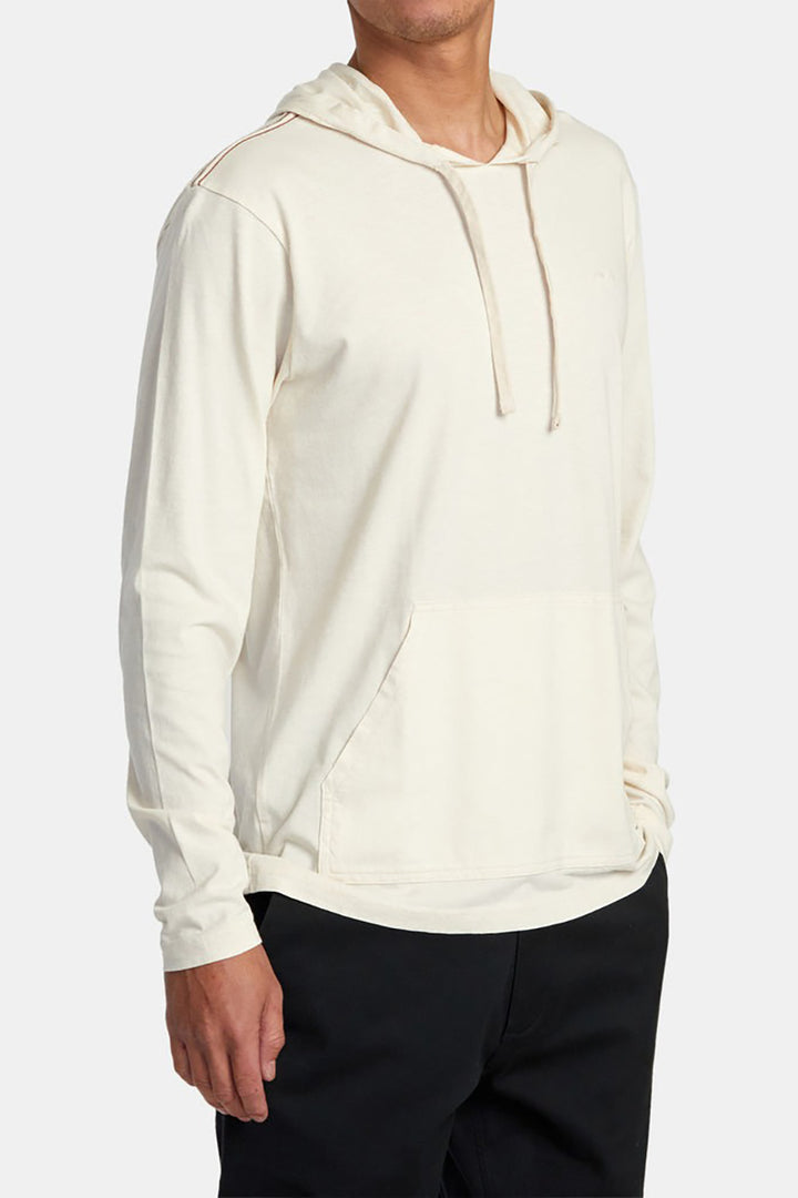 RVCA - PTC Pigment Hooded Long Sleeve Tee in Latte