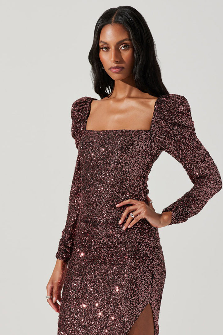 Astr - Lourdes Dress in Dark Rose