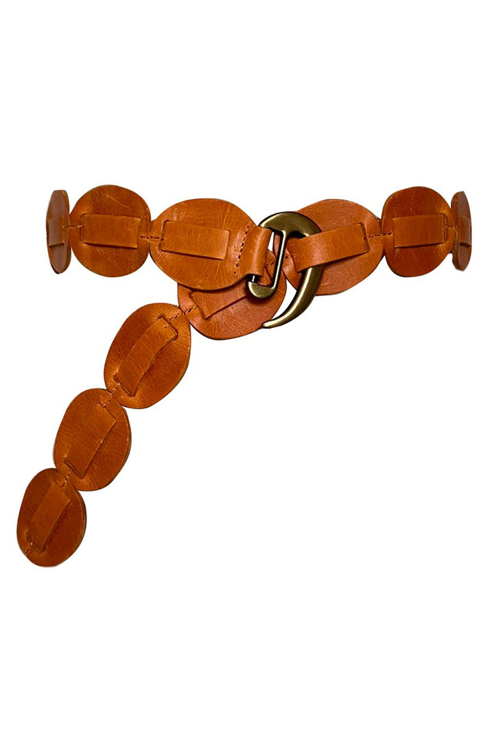 ADA Collection Belts - Shishi Leather Belt in Cognac