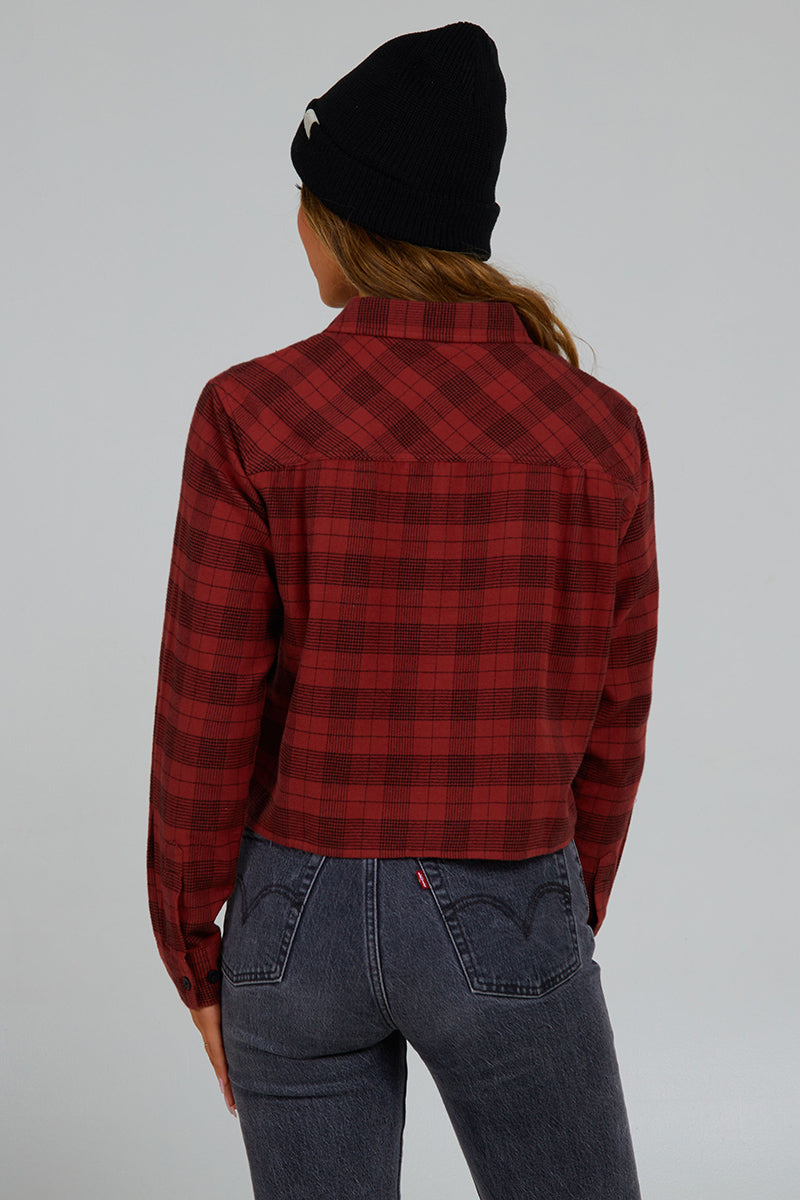 Salty Crew - Stay Golden Crop Flannel in Baked Apple