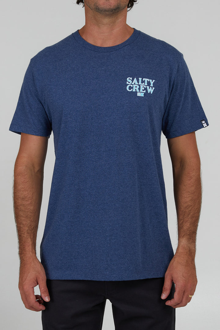 Salty Crew - Fish On Short Sleeve Classic Tee in Navy Heather