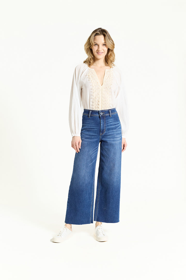 Oat NY - High-Rise Wide Leg Jean in Audre Dark