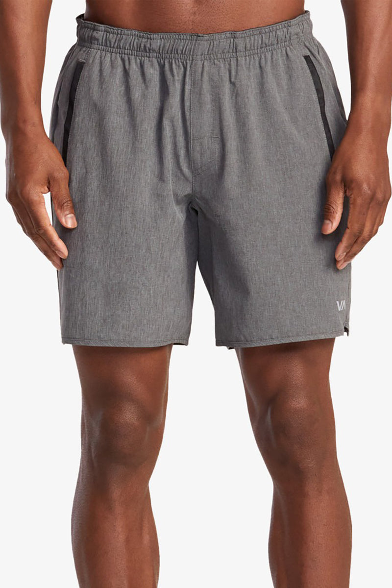 RVCA - Yogger Stretch Elastic Waist Shorts 17in in Charcoal