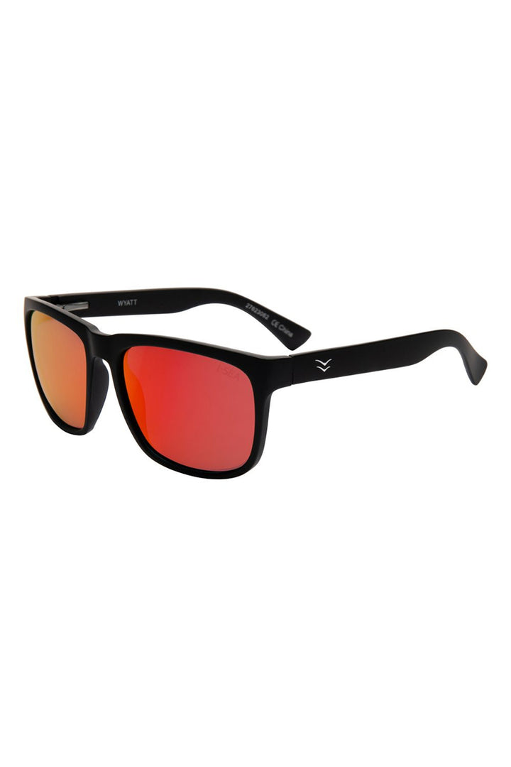 I-SEA - Wyatt in Black Frames with Red Polarized Lenses