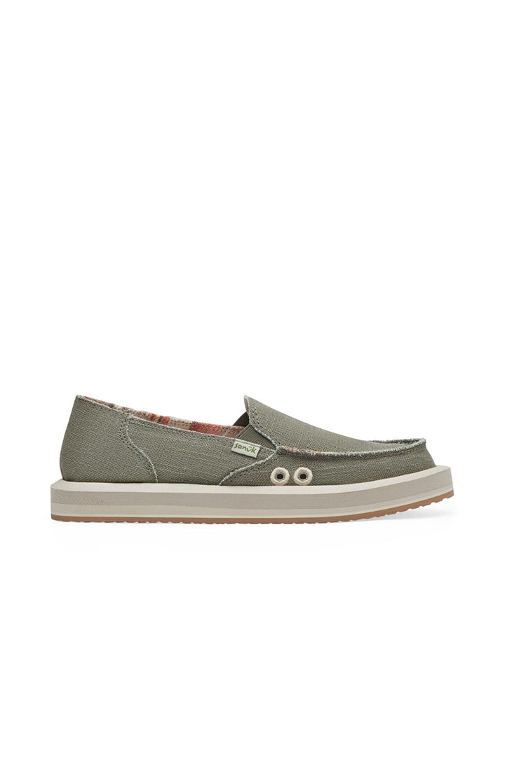 Sanuk - Donna Soft Top Hemp in "Smokey Olive"