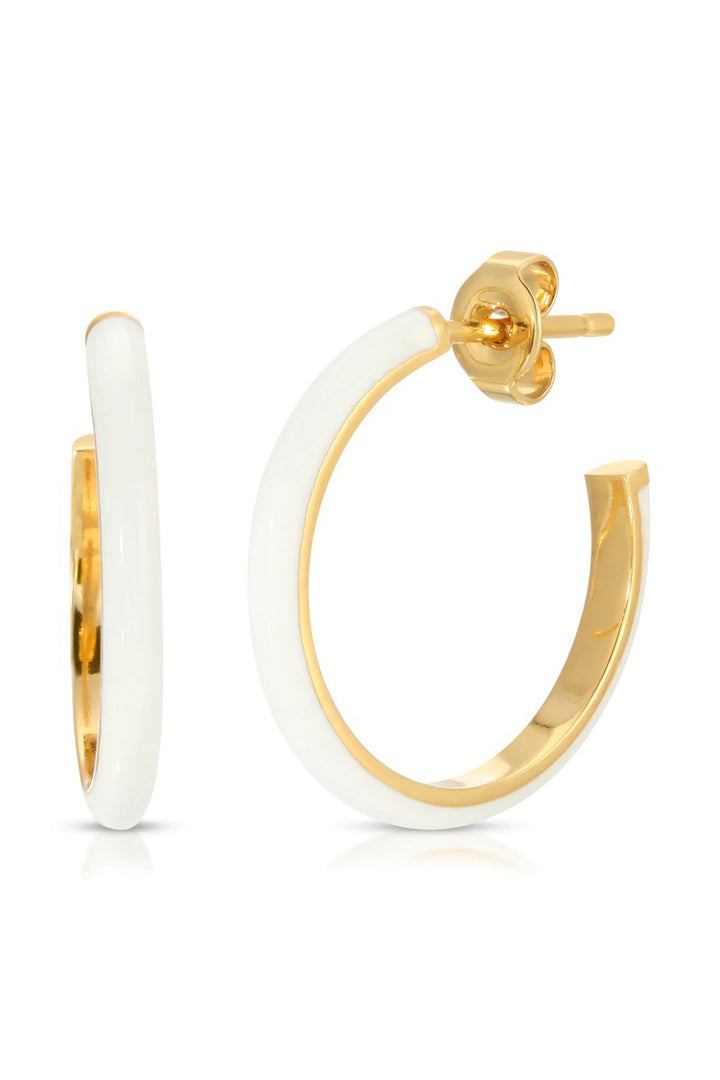 Joy Dravecky - No Bad Days Midi Hoops in White