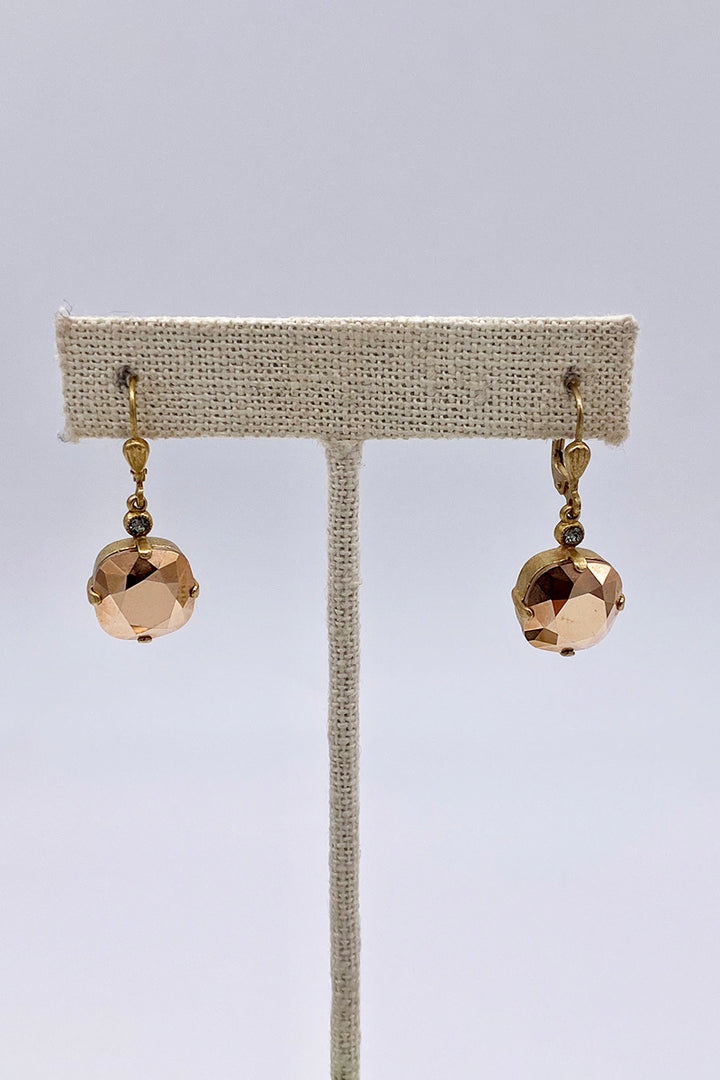 La Vie Parisienne - Crystal Dorado Swarovski Crystal Leverback Hanging Stud Earrings