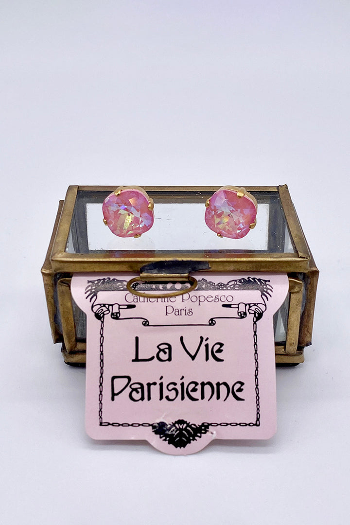 La Vie Parisienne - Light Rose Opal Swarovski Crystal Stud Earrings