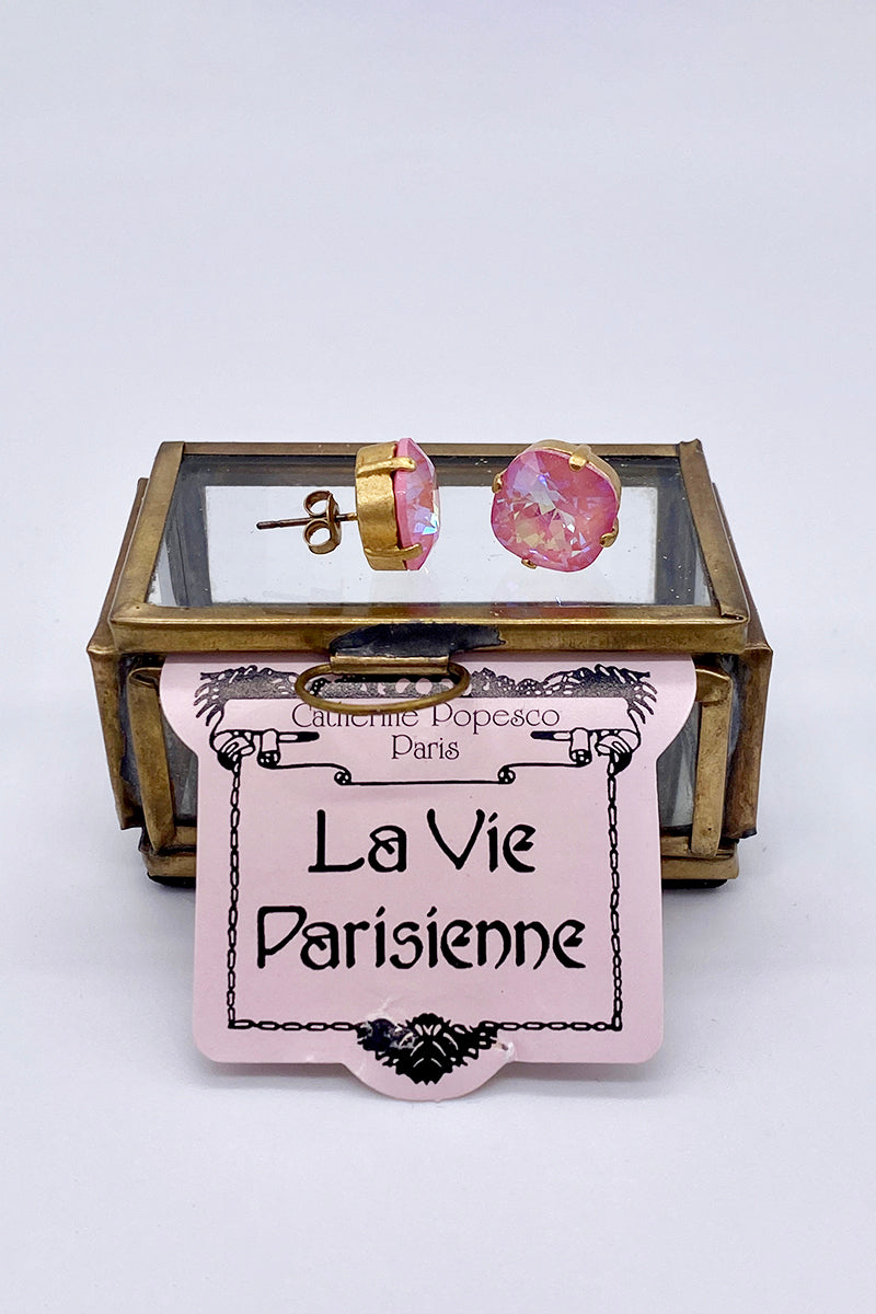 La Vie Parisienne - Light Rose Opal Swarovski Crystal Stud Earrings