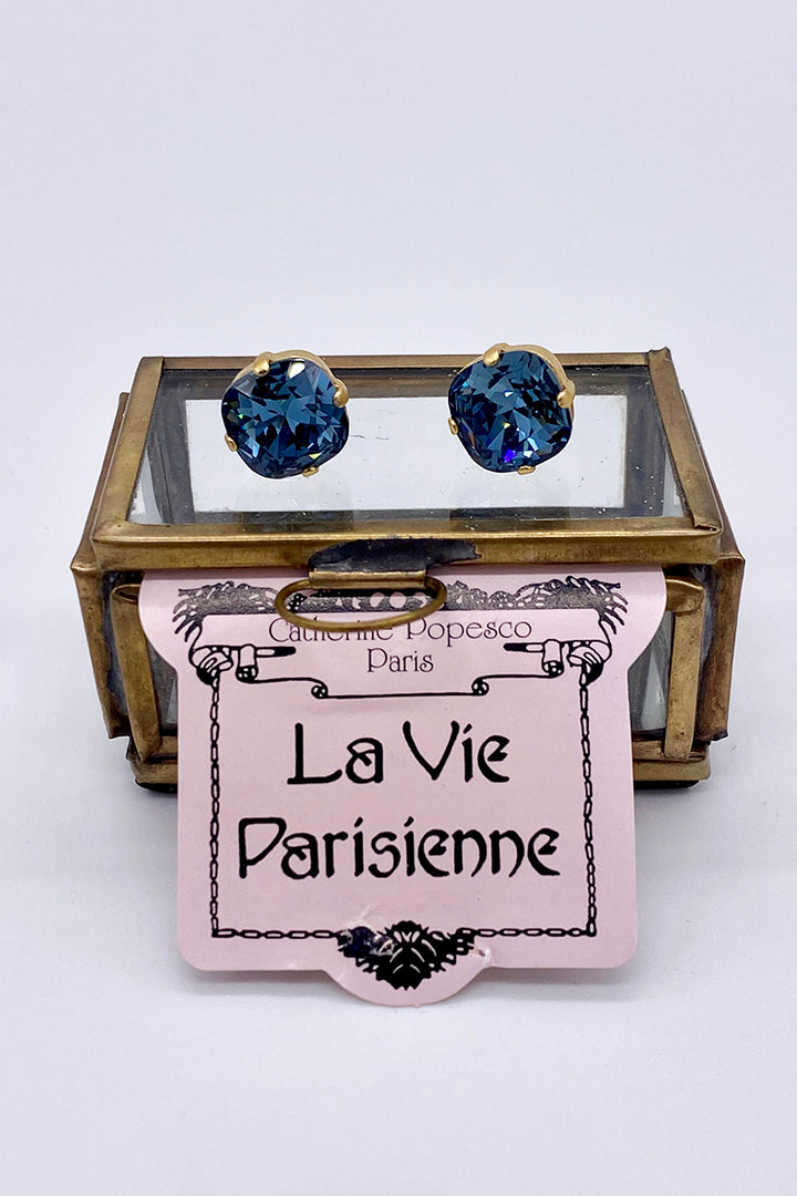 La Vie Parisienne - Sapphire Swarovski Crystal Stud Earrings