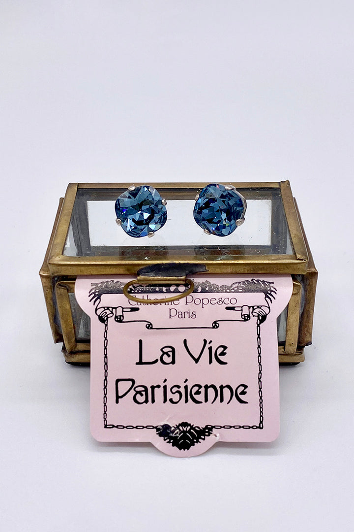 La Vie Parisienne - Sapphire Swarovski Crystal Stud Earrings