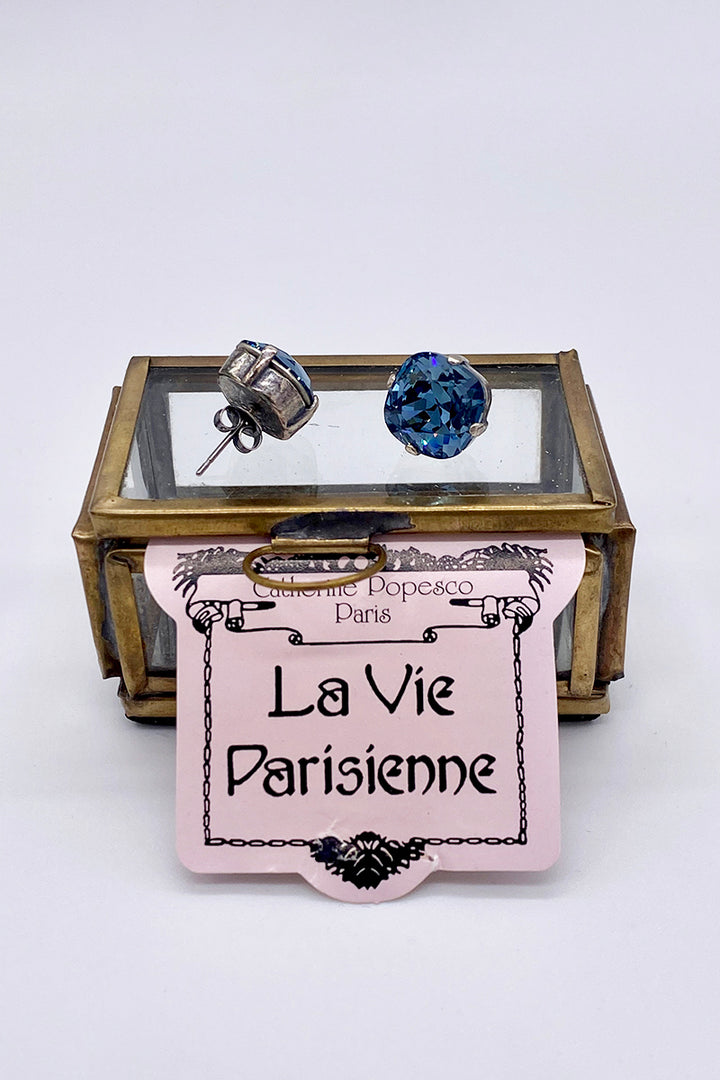 La Vie Parisienne - Sapphire Swarovski Crystal Stud Earrings