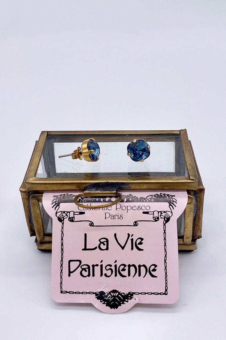 La Vie Parisienne - Sapphire Swarovski Crystal Stud Earrings