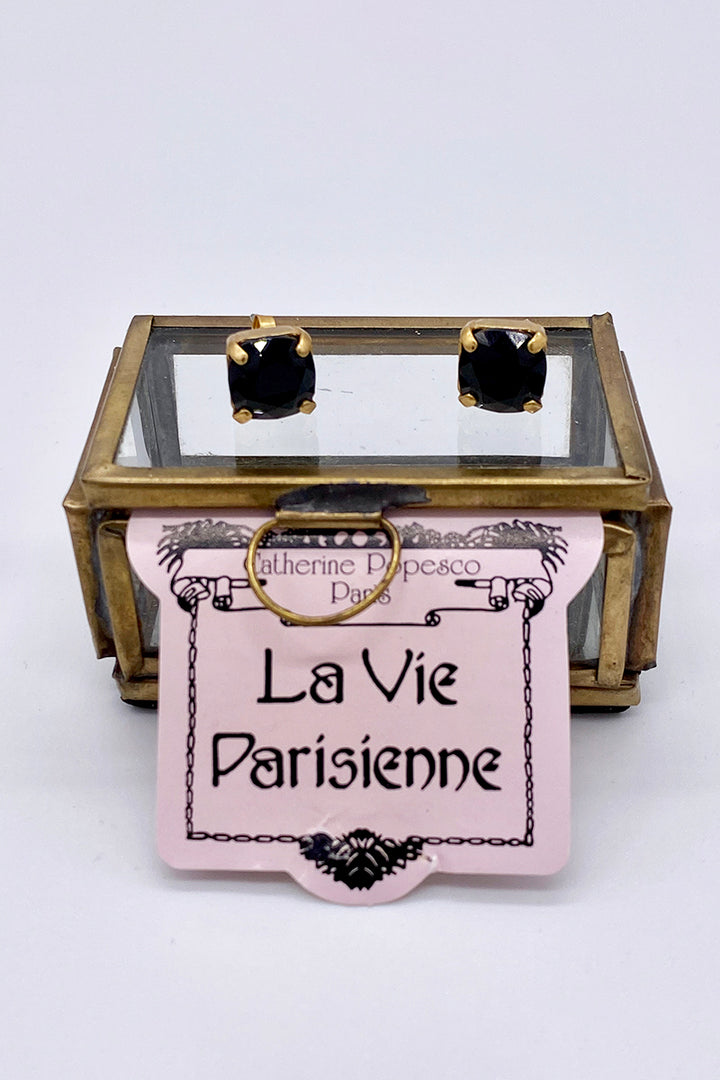 La Vie Parisienne - Jet Swarovski Crystal Stud Earrings