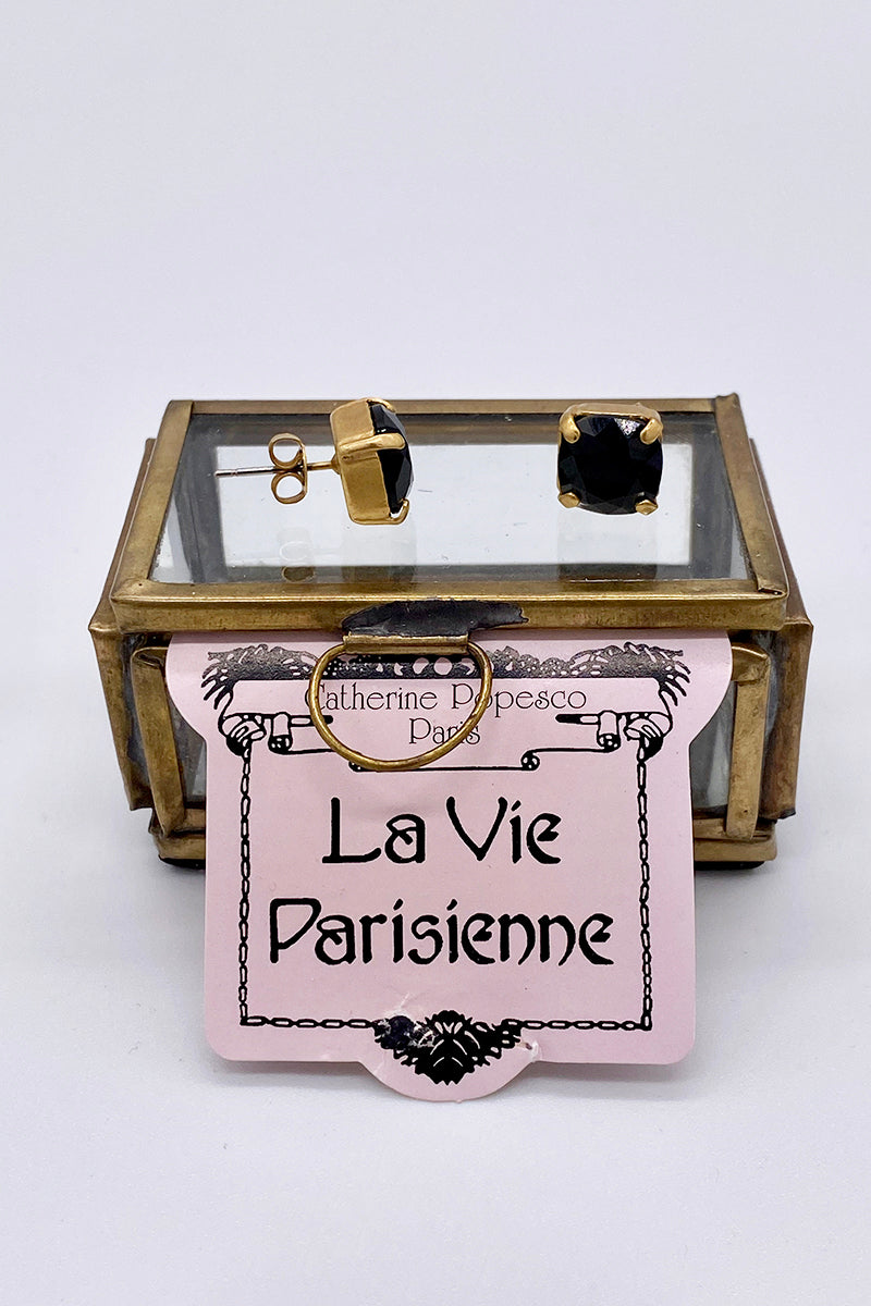 La Vie Parisienne - Jet Swarovski Crystal Stud Earrings