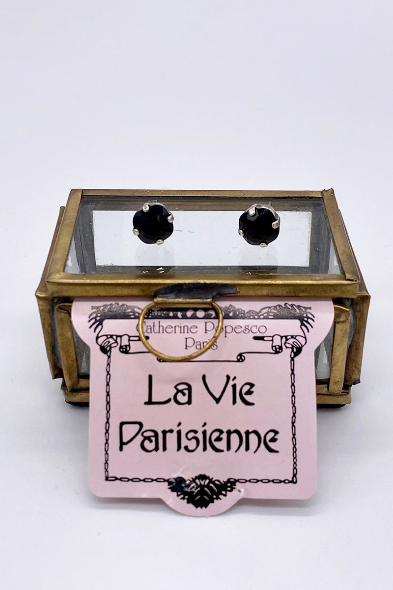 La Vie Parisienne - Jet Swarovski Crystal Stud Earrings