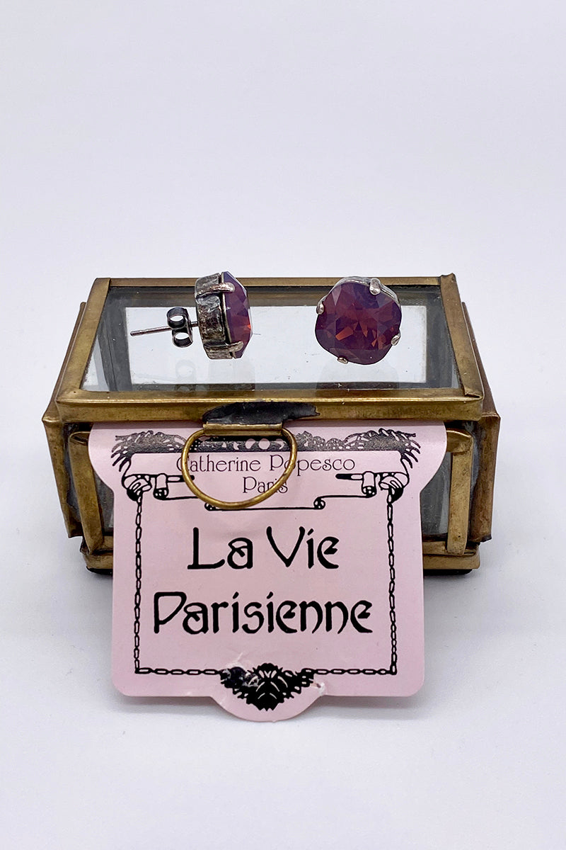 La Vie Parisienne - Purple Haze Swarovski Crystal Stud Earrings