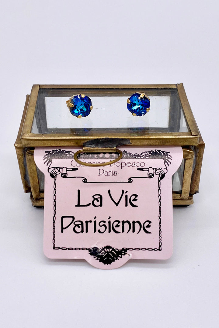 La Vie Parisienne - Sky Swarovski Crystal Stud Earrings