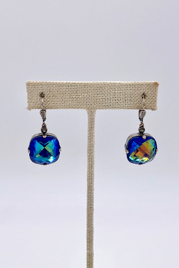 La Vie Parisienne - Sky Swarovski Crystal Leverback Hanging Stud Earrings