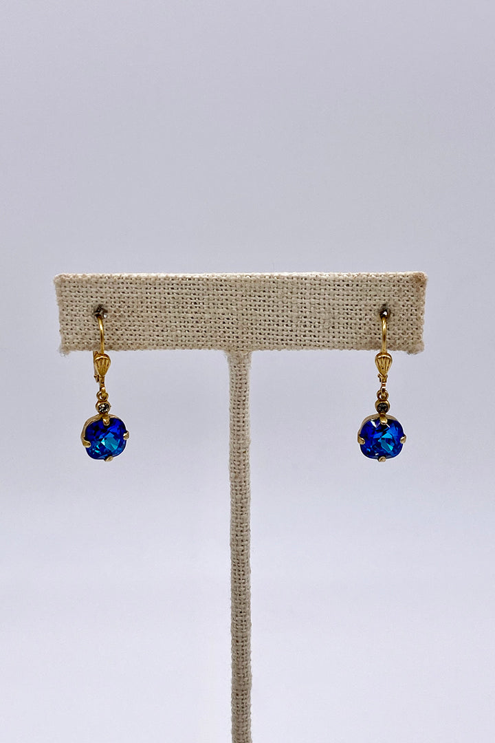 La Vie Parisienne - Sky Swarovski Crystal Leverback Hanging Stud Earrings