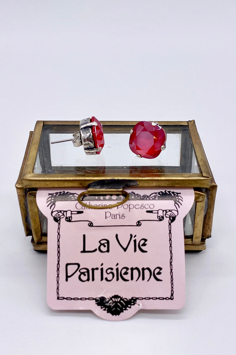 La Vie Parisienne - Rose Swarovski Crystal Stud Earrings